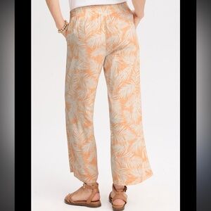 J. Jill Orange Leaf Print Silky Soft Wide Leg Summer Vacation Crop Pants XLP